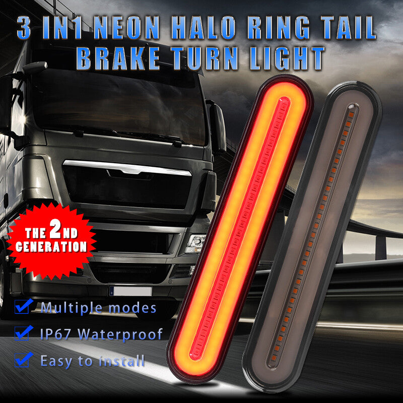 2X Amber/Red LED Sequential Stop Brake Turn Signal Rear Tail Light Truck Trailer