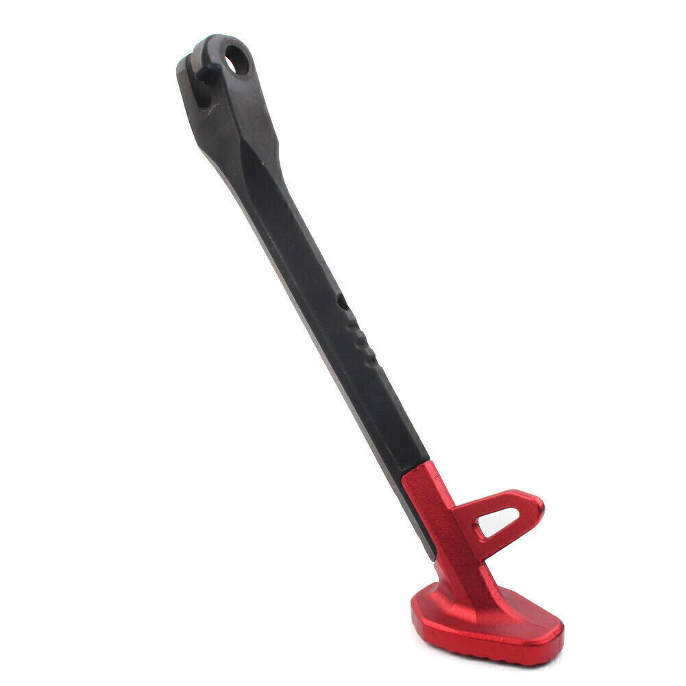 250MM Single Side Stand Leg Kickstand Supporter Black+Red CNC Alloy Motorcycle