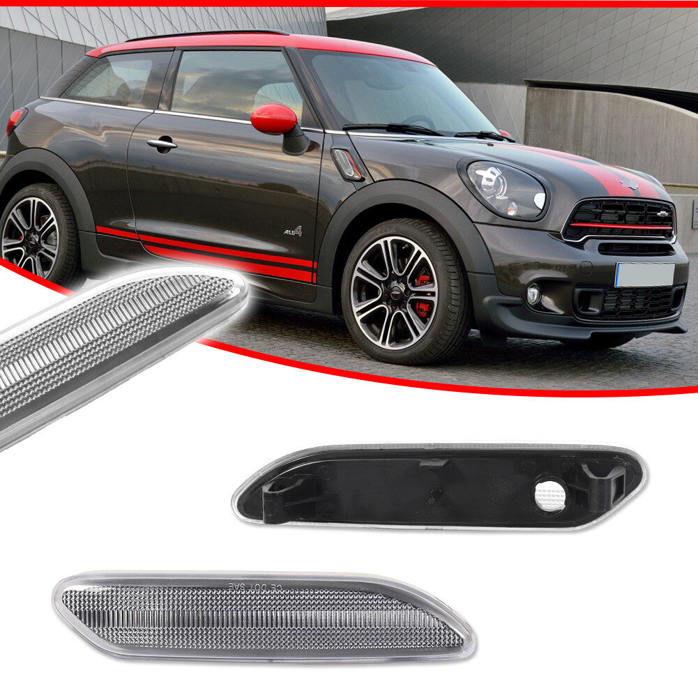 Transparent Lens Side Marker Light Protective Cover Kit for Mini Cooper Countryman 12-17 R60 R61