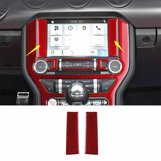 for Ford for Mustang for Shelby 2015-2022 Red Carbon Fiber Console Navigation Side Cover