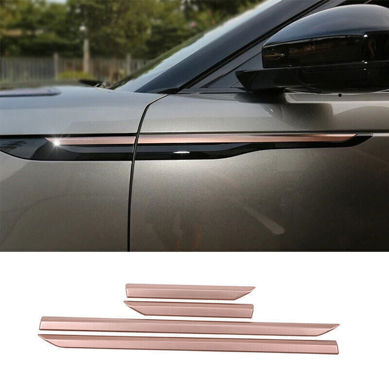 for Range Rover Velar 2018-22 ABS Rose Gold Side Fender Air Wing Cover Trim 4P