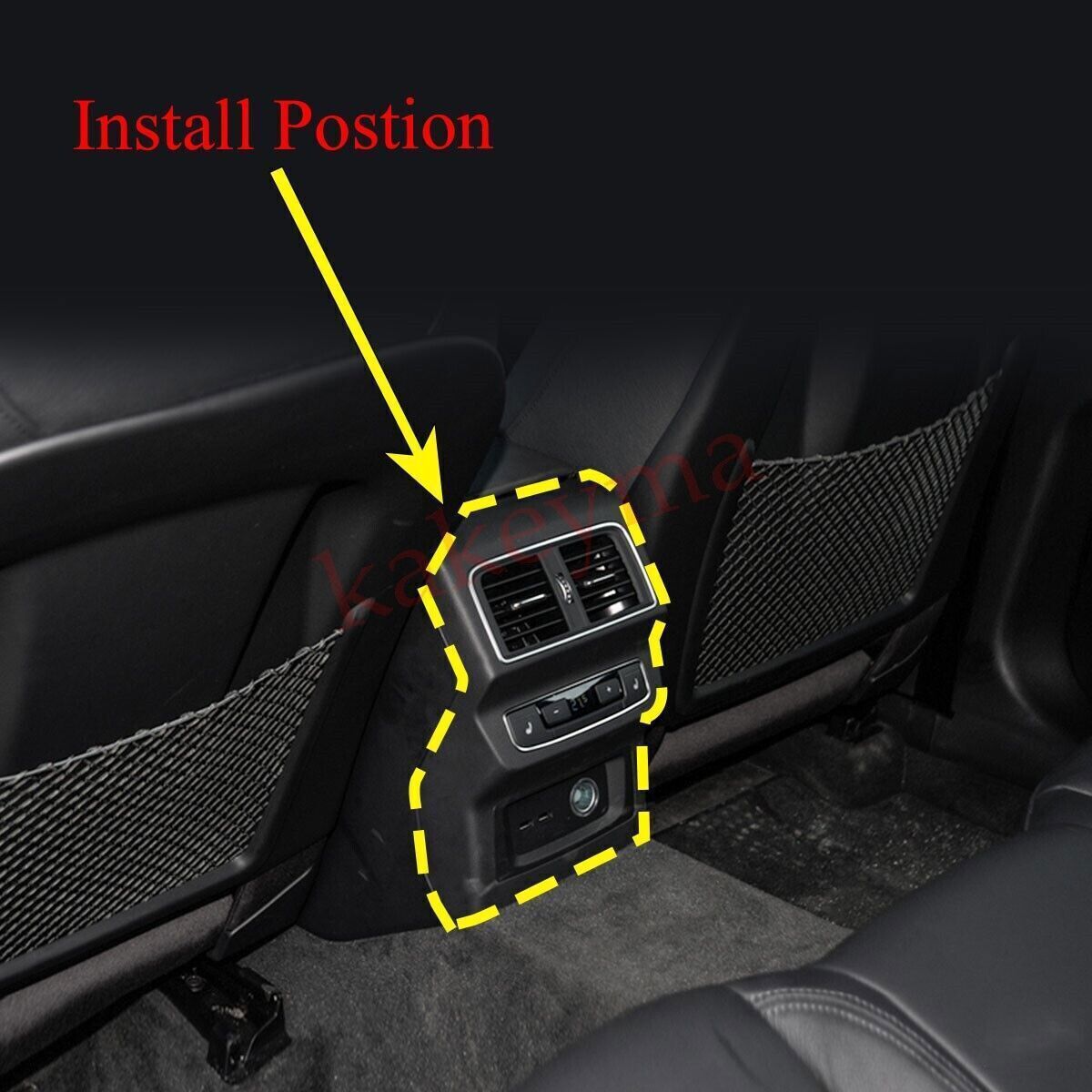 For 2018-2022 for Audi Q5 SQ5 Rear Armrest Box Air Vent Cover Frame Carbon Fiber New