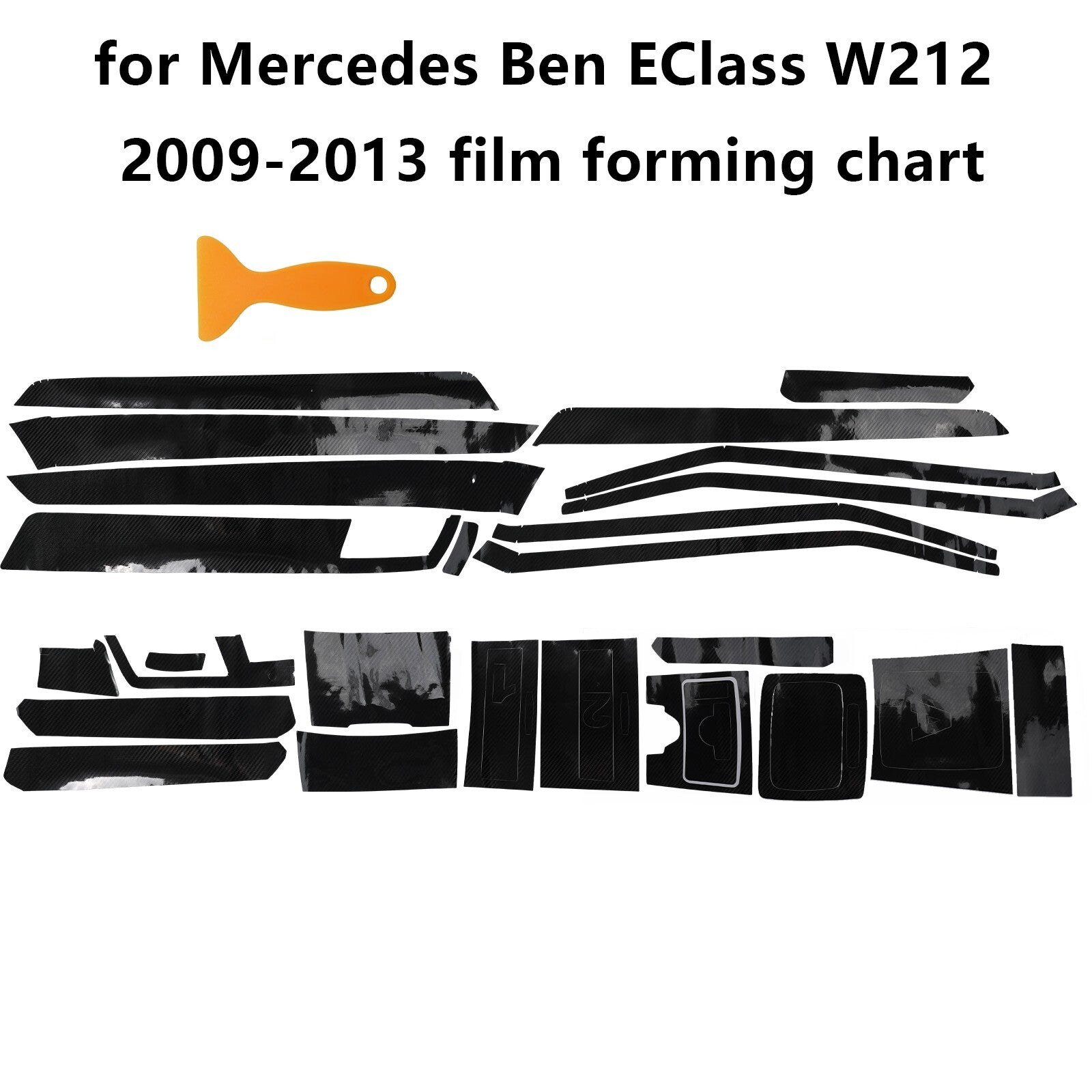 5D Carbon Fiber Pattern Interior DIY Trim-Decals For Class E W212