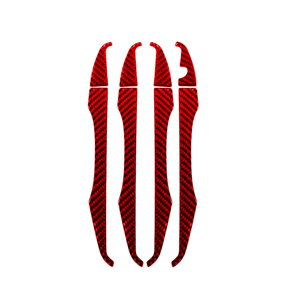 8x Red Carbon Fiber Door Handle Stickers Cover Trim for Toyota for Corolla 2014-2018