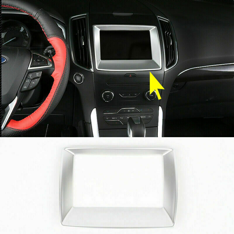 for Ford Edge 2015-2020 Matte Silver Inner Dashboard Navigation Frame Cover Trim