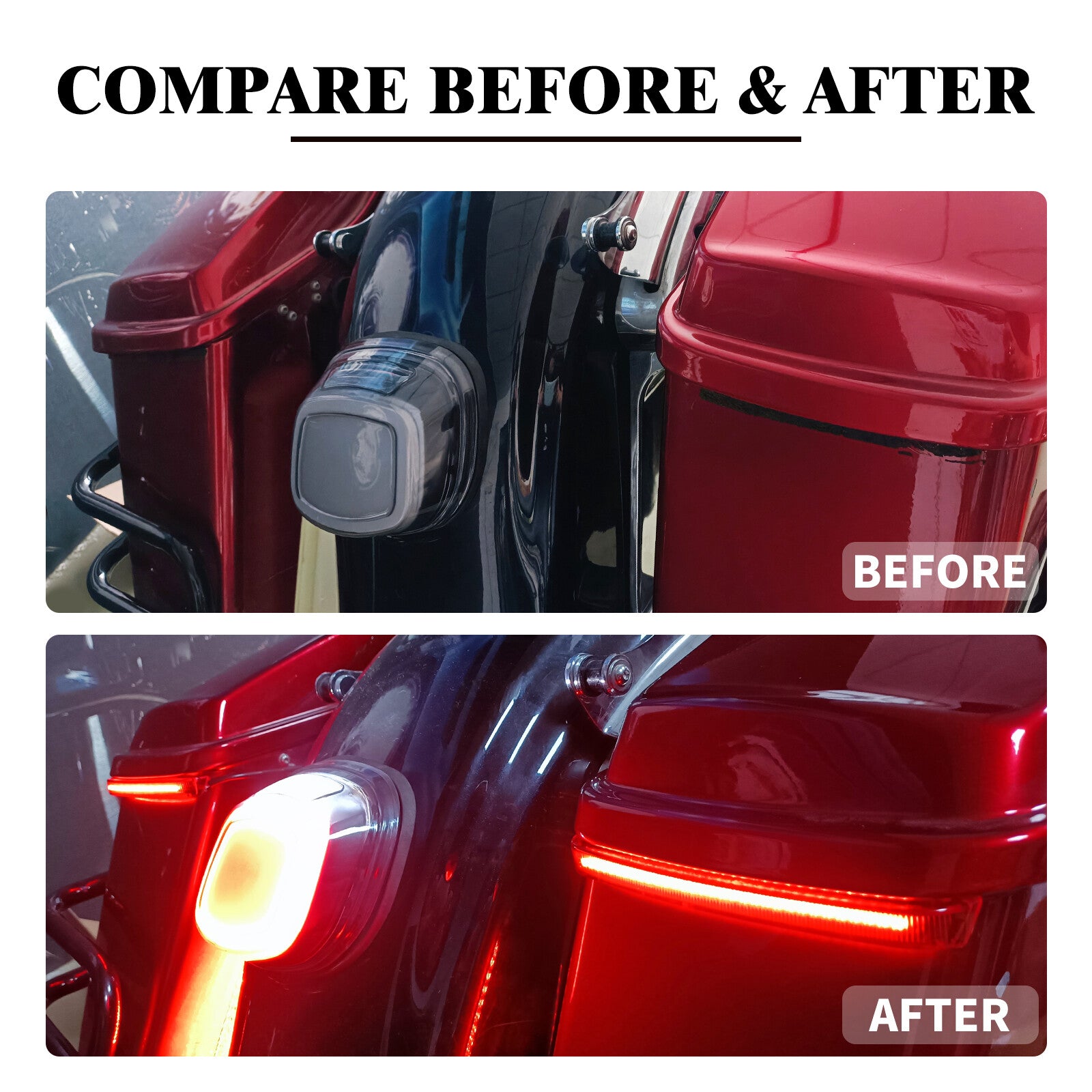 Smoke Saddlebag Turn Signal Brake Light Fit for Harley Road Electra Glide 14-23