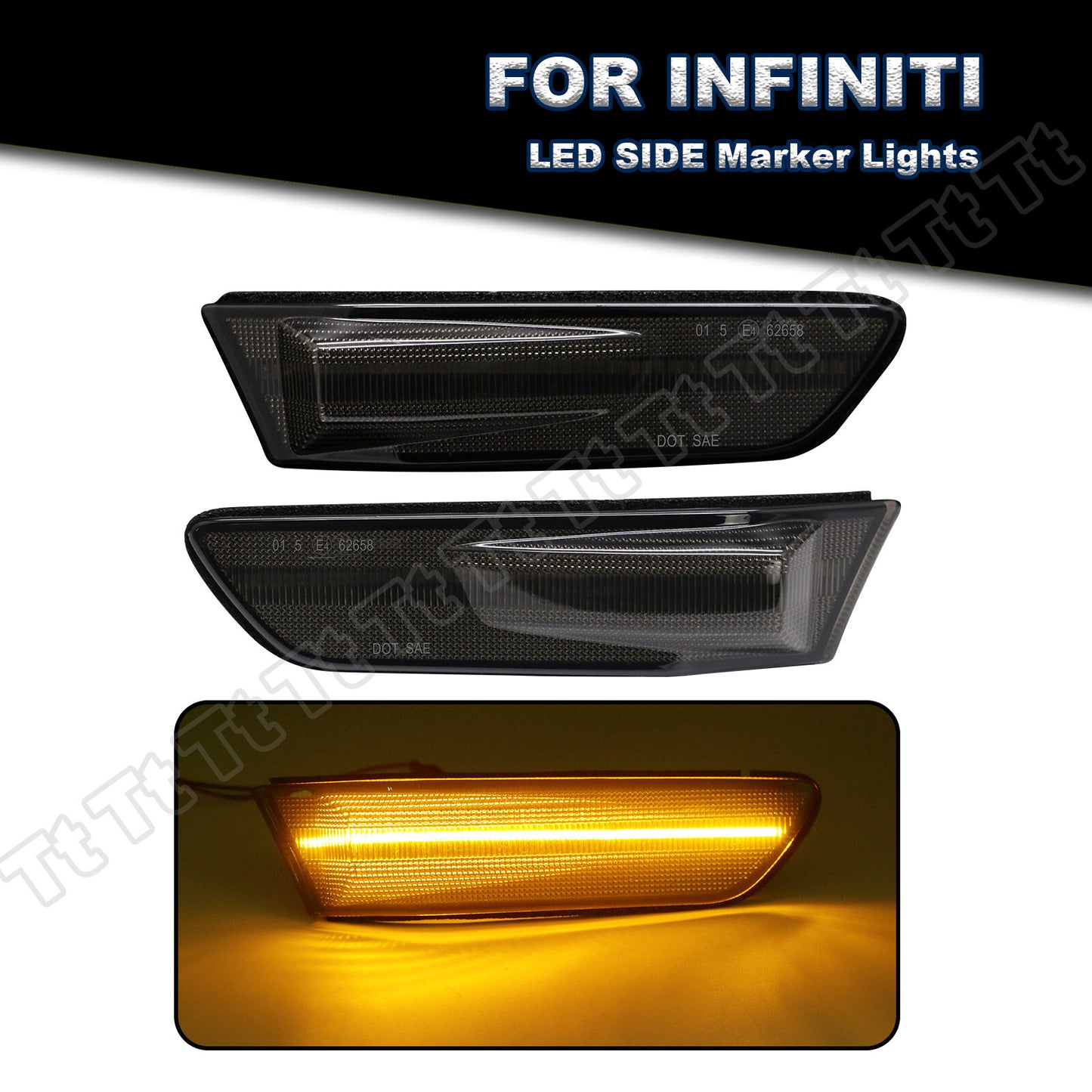 Suitable for 03-07 for INFINITI G35 2D Coupe Skyline V35 LED front marker lights (smoke effect)