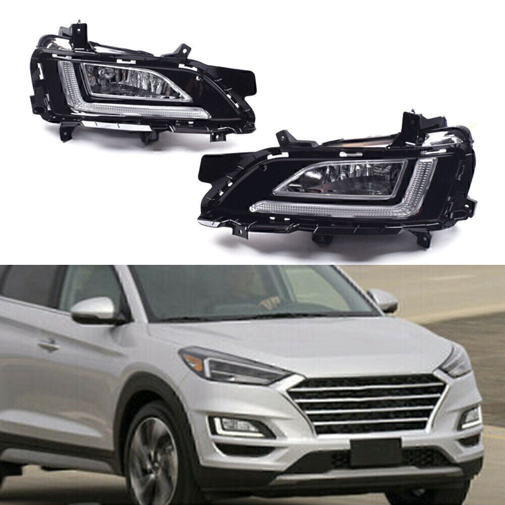 Pair LED Daytime Running Fog Light Front Bumper DRL for Hyundai for Tucson 19-20