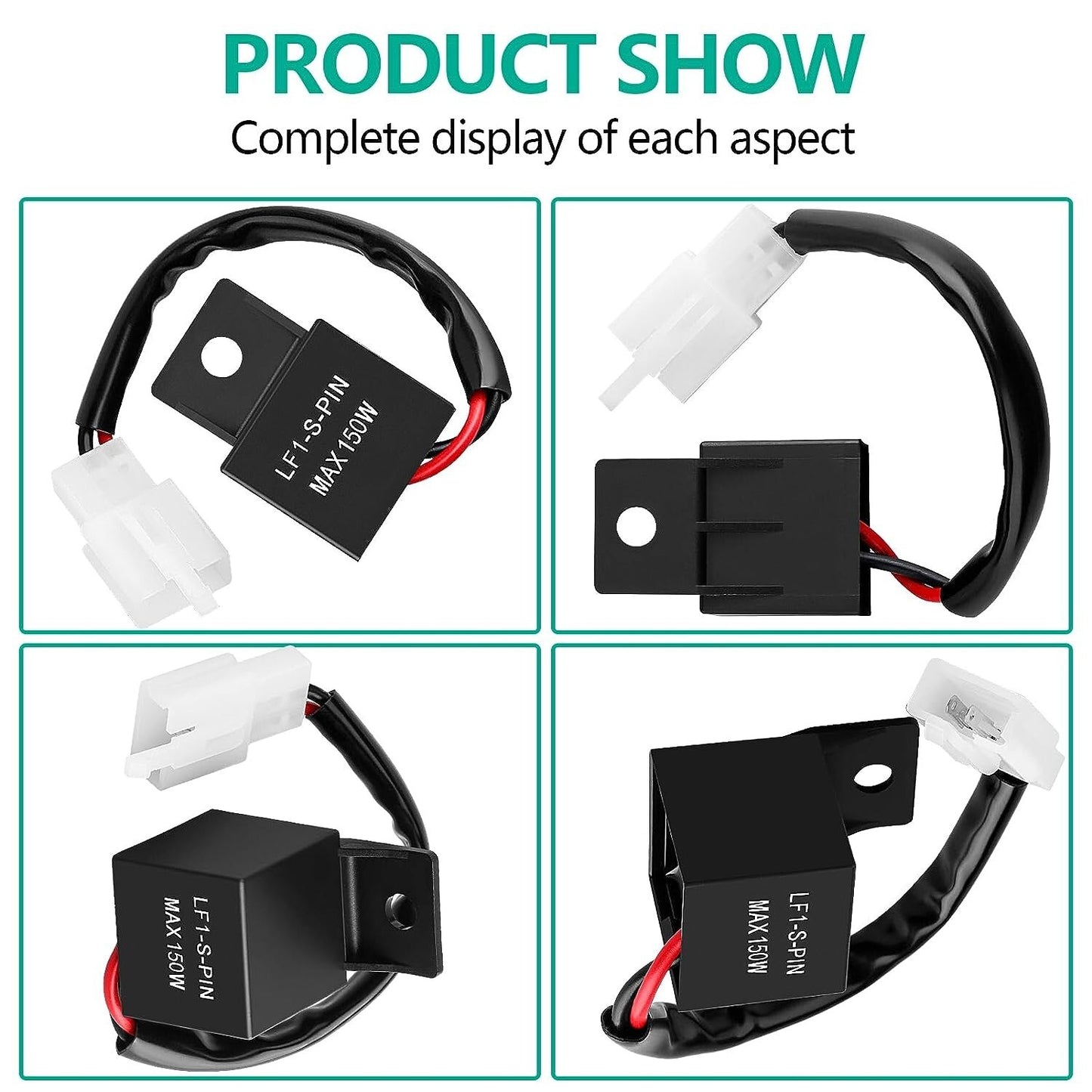 2-Pin Electronic LED Flasher 12V Relay Fix for Motorcycle Turn Signal Bulbs Hype