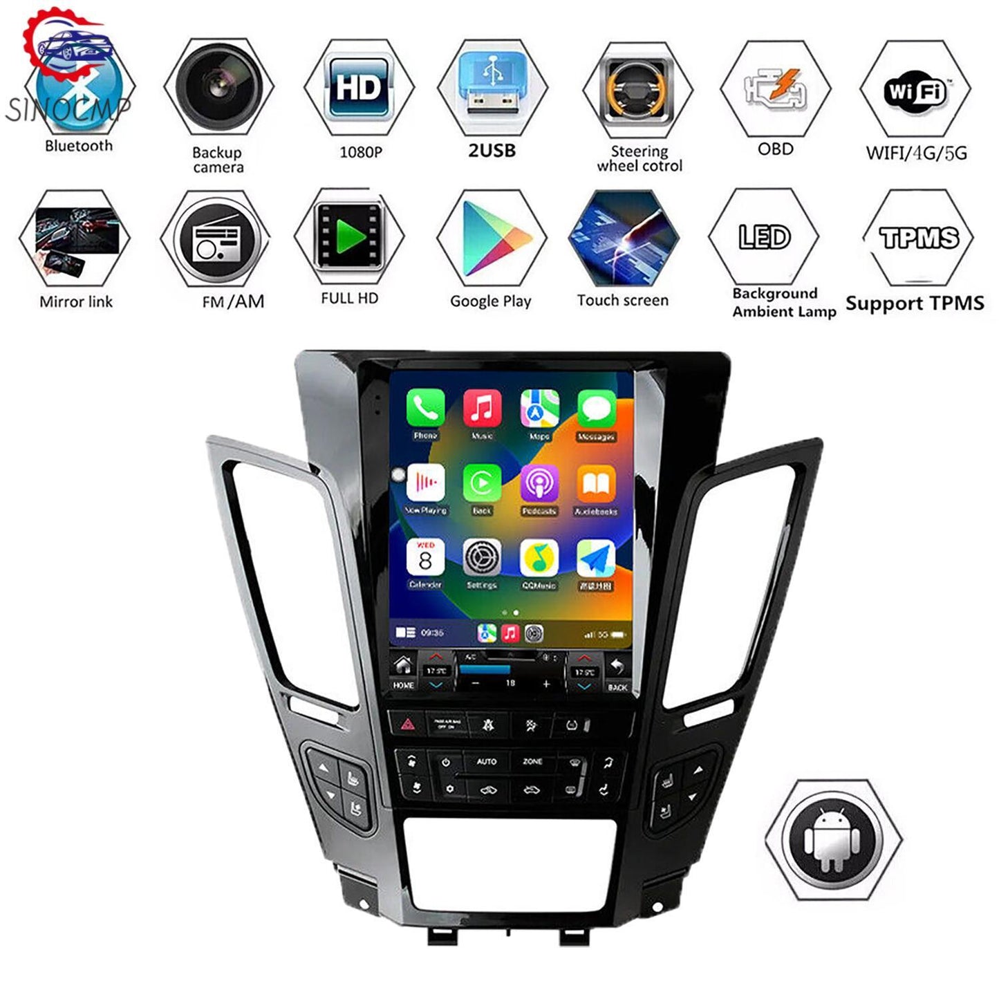 Car Carplay Radio Multimedia Player for Cadillac CTS Android 11 GPS Stereo 07-12