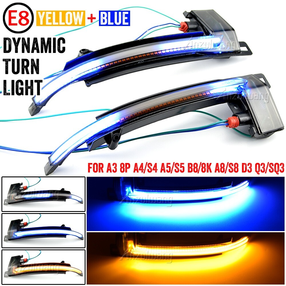 2pcs Dynamic LED Mirror Indicator Turn Signal Light for Audi A4 B8 A5 S5 RS5 for A8