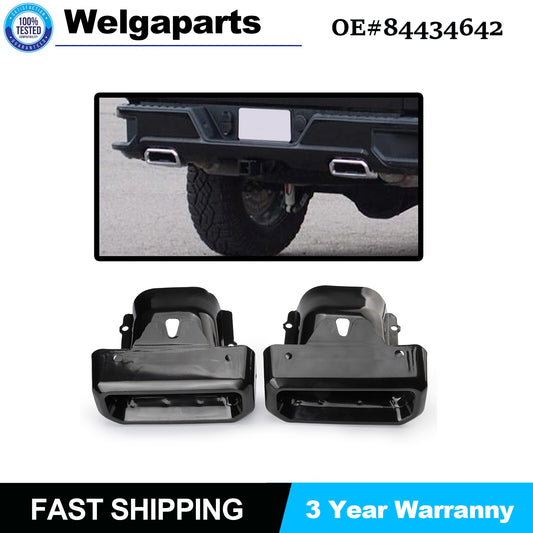 84434642 Exhaust Tips Bezels Black for Chevy Silverado for GMC for Sierra 19-24 84434641
