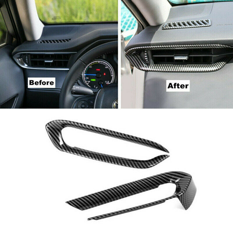 for Toyota Venza 2021-23 Carbon Fiber Dashboard Side Air Outlet Vent Cover Trims