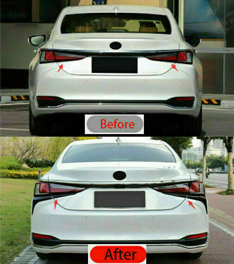 for Lexus ES300H 250 350 2019-2023 Piano Black Rear Tail Light Lamp Trim Cover