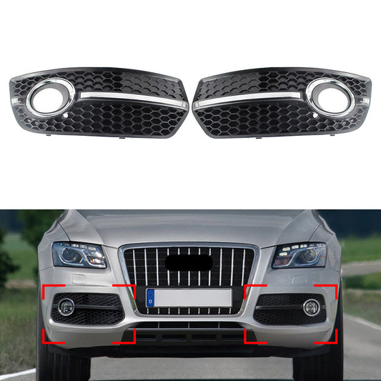 Front Bumper Grill Fog Light Lamp Covers Trim for Audi Q5 2009-2011