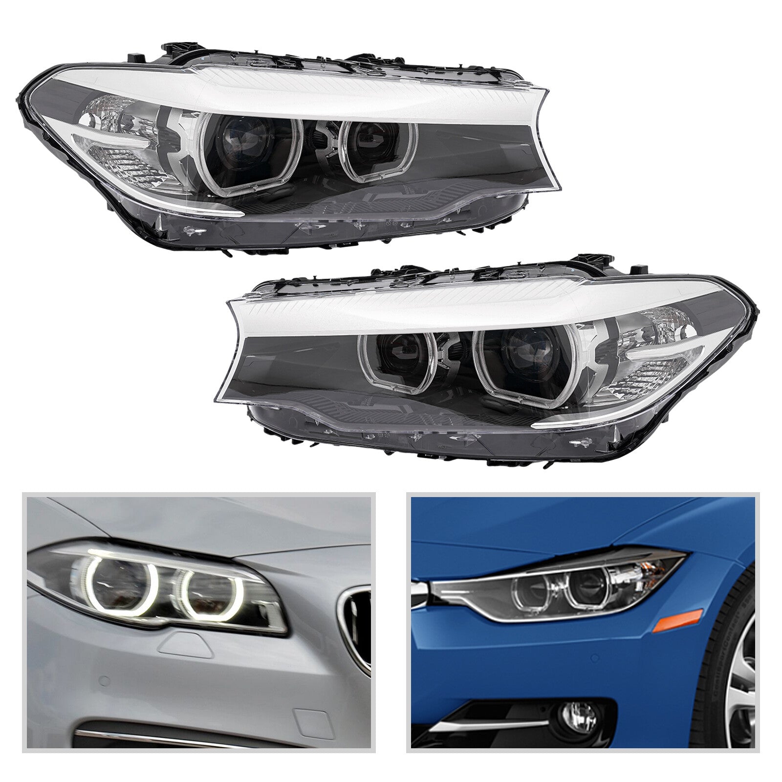 LED Icon Headlight Pair For 2017 2018 2019 2020 for BMW 5 Series G30 G31 M5 540i 530