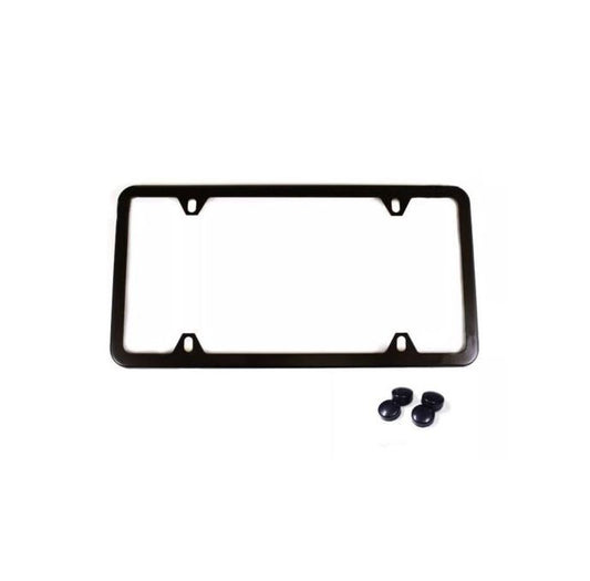 Bonnet Car License Plate Frame Cap, Rear Boot 4-Eye Ultra-Thin Black for Audi