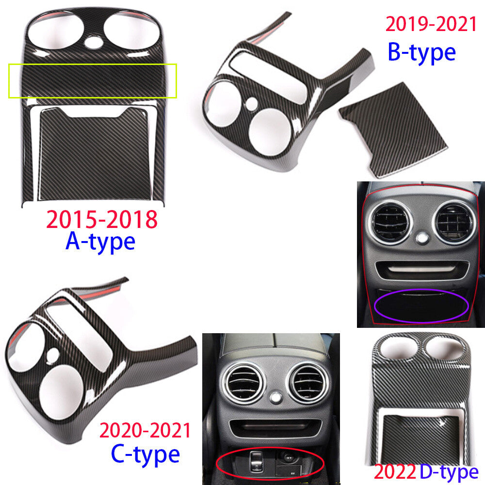 2¡ÁCarbon Fiber ABS Rear Air Vent Outlet Panel Trim for Benz C Class W205 2019-21