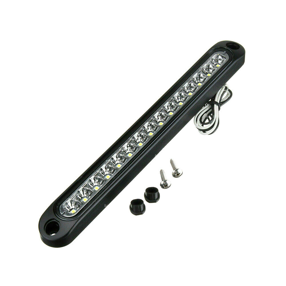 2X 10 15 LED Sealed Trailer Truck RV Stop Tail Rear Brake Turn Light Bar White
