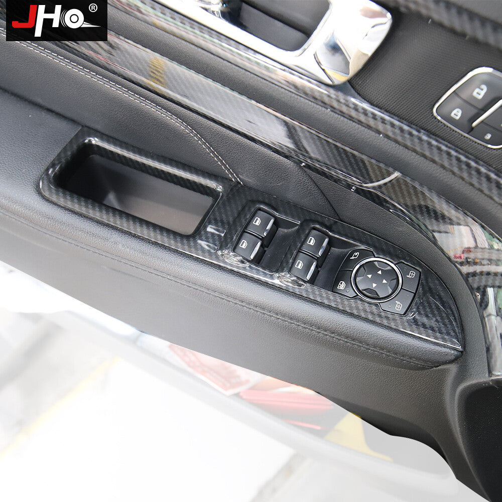 4x Carbon Fiber Car Window Switch Panel Cover Trim Black for Ford Explorer 2013+