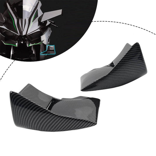 Carbon Fiber Lower Winglets Air Deflectors Fairing for Kawasaki H2 R 15-23