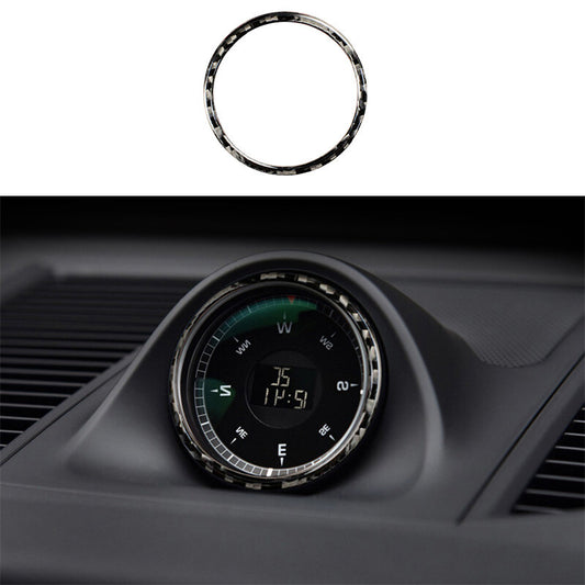 Carbon Fiber Central Console Clock Ring Cover Fit for Porsche Macan 2015-2021