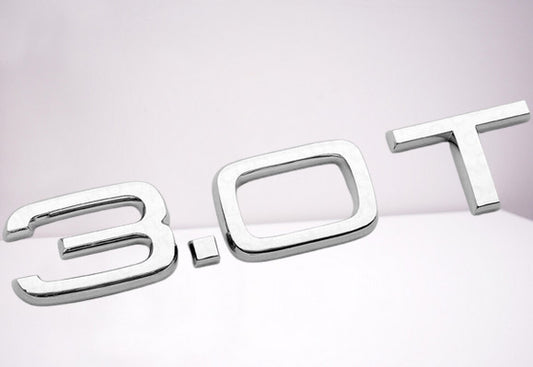 for Audi 3.0T rear badge boot, trunk sticker, badge logo, chrome silver SUV Q5 Q7