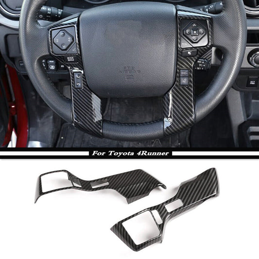 Accessories: Carbon fiber car steering wheel cover trim for F or for Toyota 4Runner 10-23
