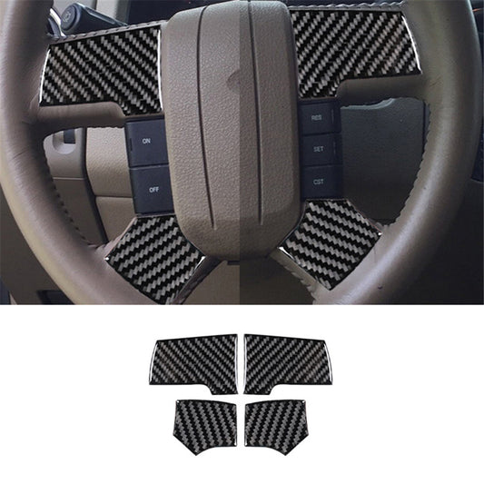 4pcs for Ford F-150 FX4 Carbon Fiber Steering Wheel Sticker Trim Cover 2004-2008