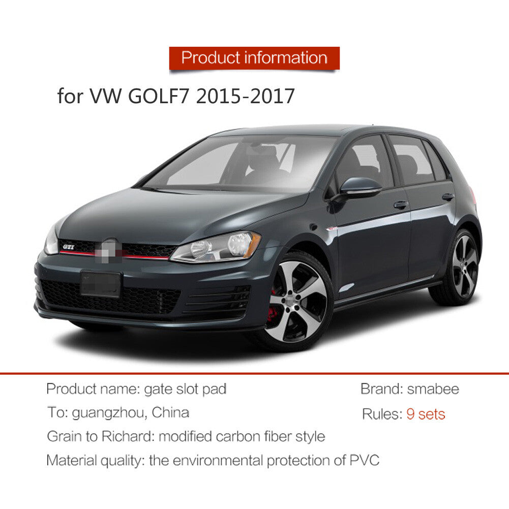 Car Door Mat for Volkswagen for GOLF 7 GTI R 2013-2019 Gate Slot Cup Pad Accessories
