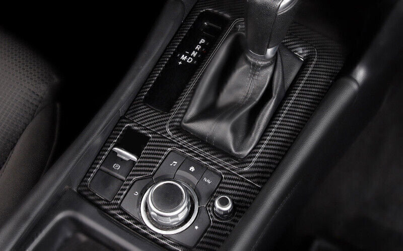 for Mazda 3 Axela 2017-18 Carbon Fiber Look Center Console Gear Shift Frame Trim