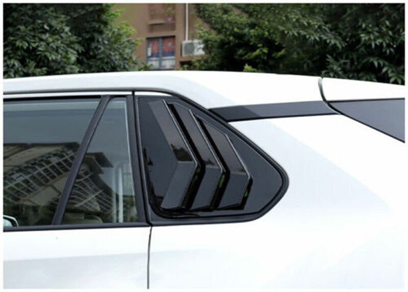 Gloss Black Side Window Louver Shutter Cover Trim 2pc for Toyota RAV4 2019-2022