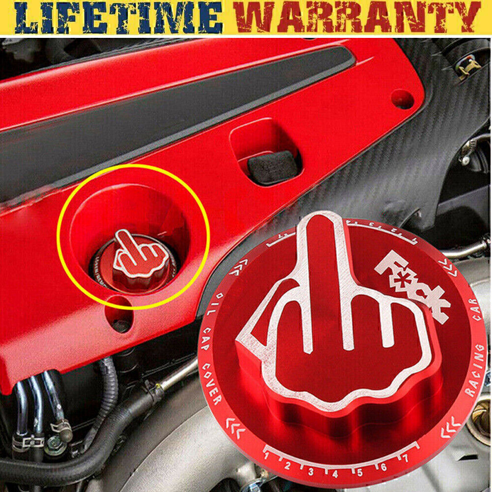 JDM Screw-In Middle Finger Oil Filler Tank Cap Valve Cover Red for Honda for Acura
