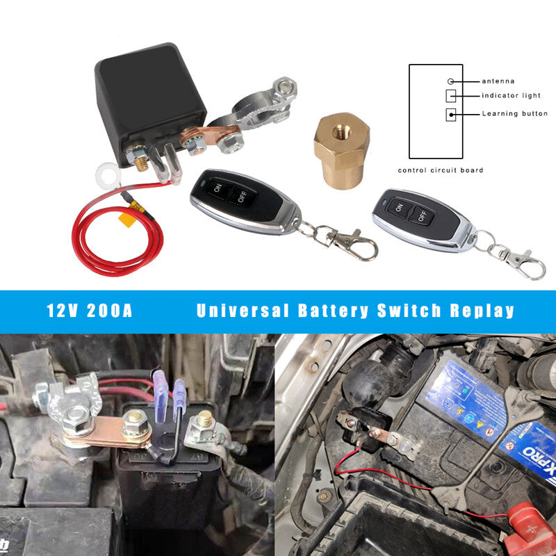 Car Battery Disconnect Cut Off Isolator Switch Anti-Theft Remote Control Switch