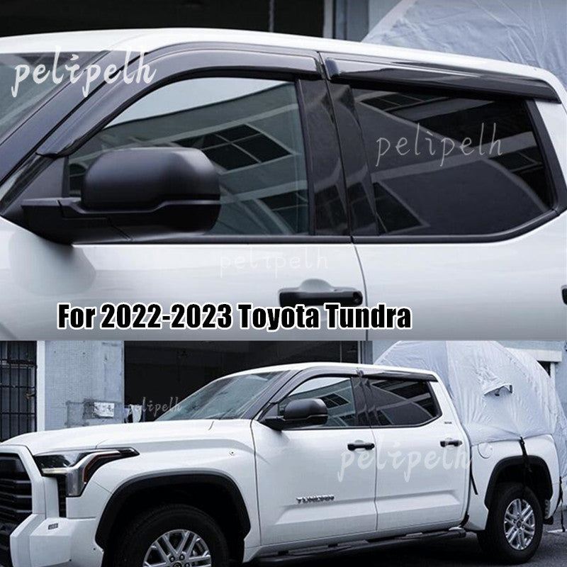for Toyota Tundra 2022-24 Side Window Wind Visors Sun Rain Guard Vent Deflectors