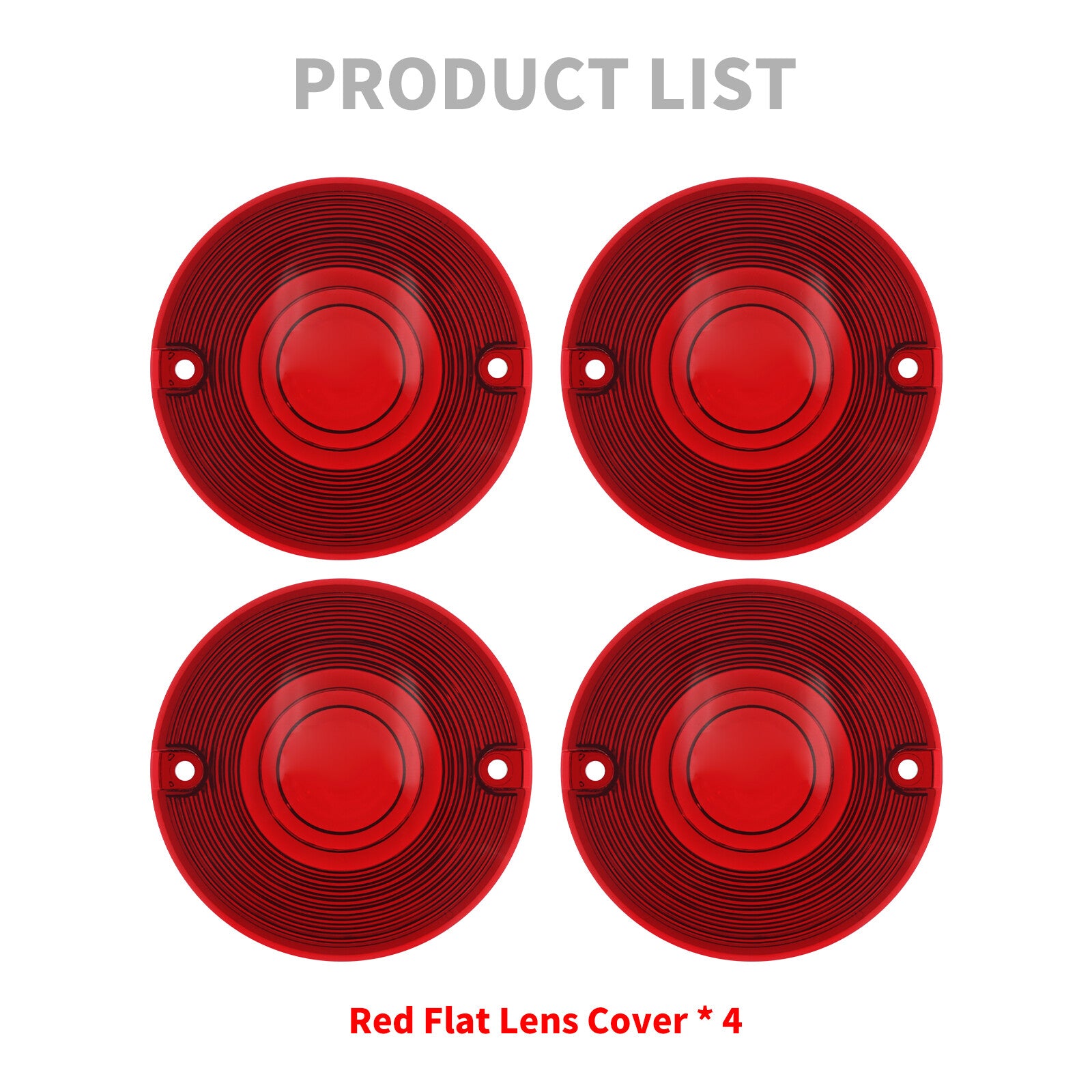 4x Red Turn Signal Light Lens Cover for Harley Touring Road Electra Glide 86-23