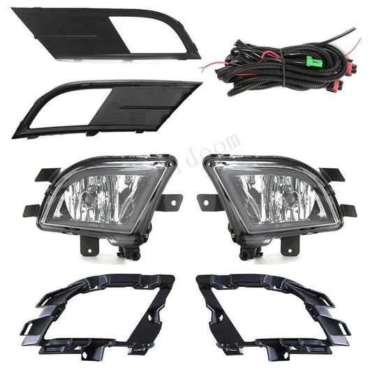 Clear Lens Fog Lights Kit +Bezel Switch Bulbs For 2015-2017 for VW for Jetta MK6 Sedan