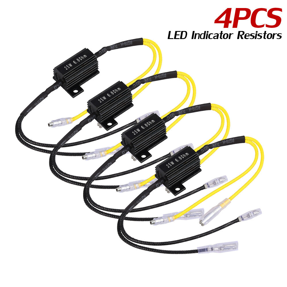 4 x 25W 6 Ohm Load Resistors for Fixing LED Bulbs for Fast Hyperflare Turn Signal Flashing