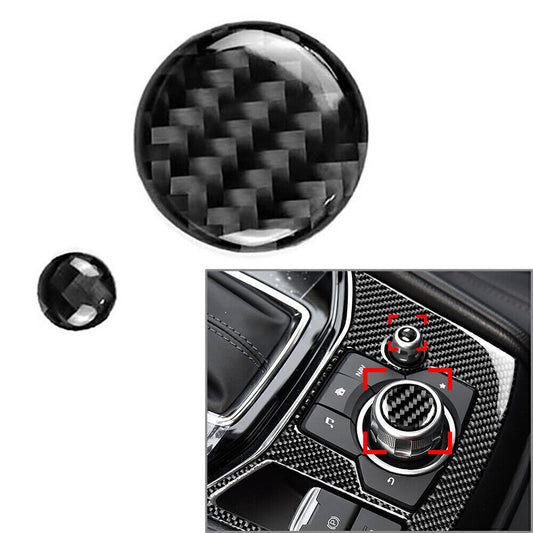Carbon Fiber Multimedia Knob Volume Button Trim for Mazda 3 for Mazda 6 CX-5 CX-9