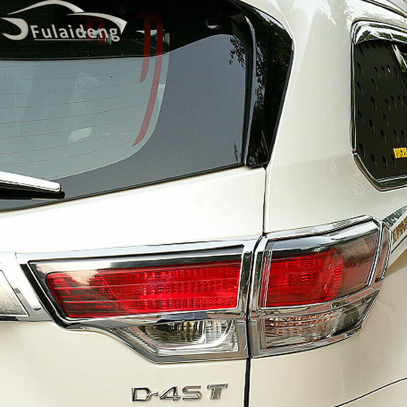 4P for Toyota Highlander 2014-2019 ABS Chrome Rear Tail Light Cover Trim Molding