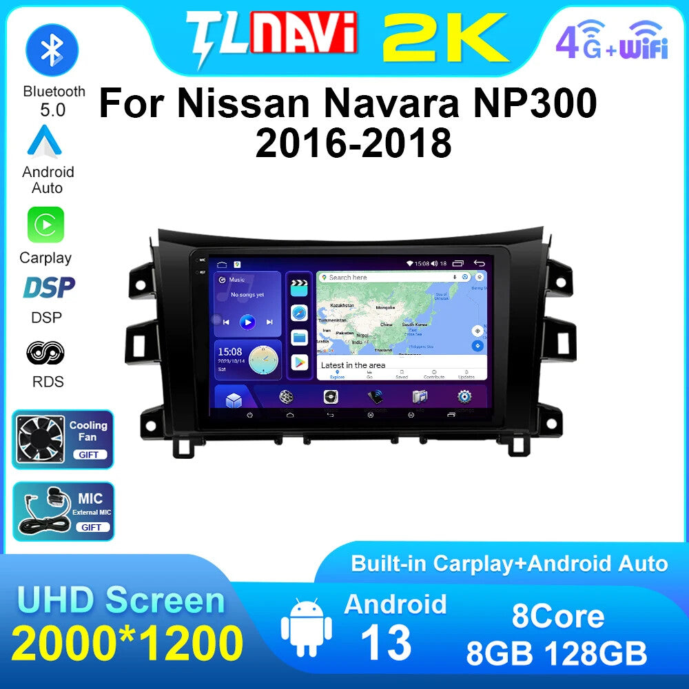 Car Radio CarPlay Screen for Nissan Navara Frontier NP300 2016-2018 GPS Player