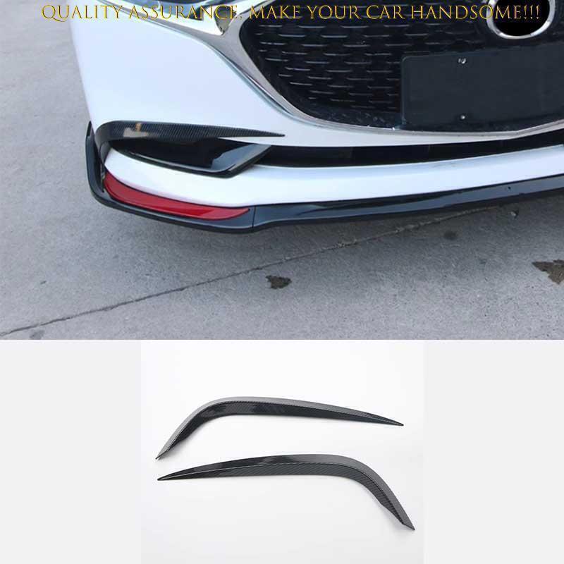 for Mazda 3 Axela 19-23 Carbon Fiber Style Front Fog Light Eyelid Moulding Trim
