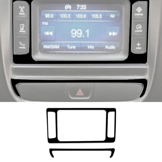 2X Gloss Black Multimedia Buttons Frame Cover Trim for Chrysler 200 2015-2017
