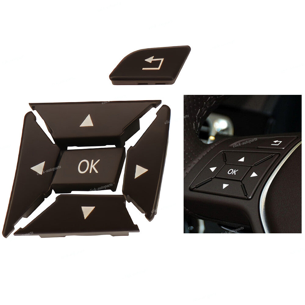 Left Steering Wheel Control Button Multi Switch Cap for Mercedes C Class Brown