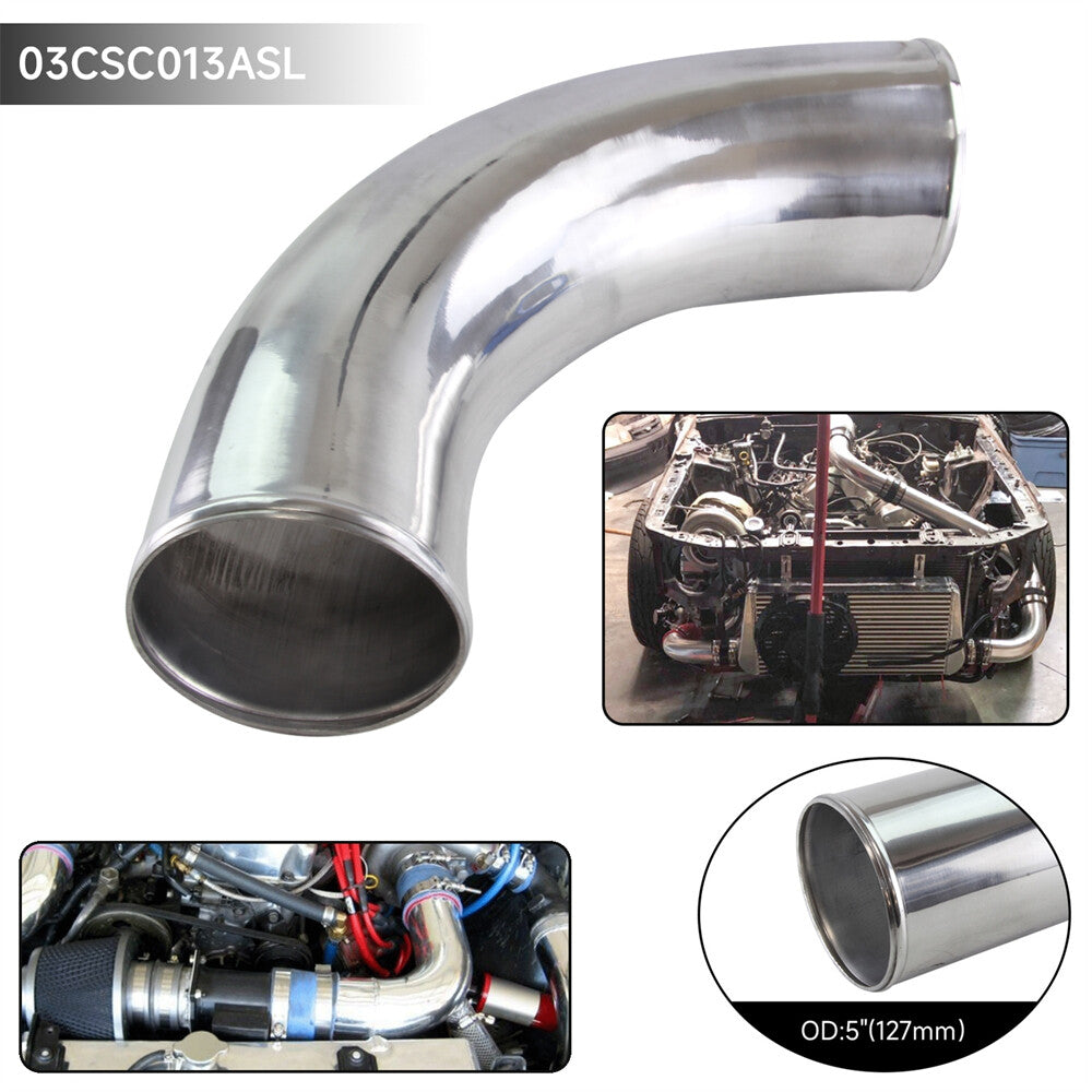90 Degree 127mm 5 inch Aluminum Intercooler Intake Pipe Piping Tube Hose