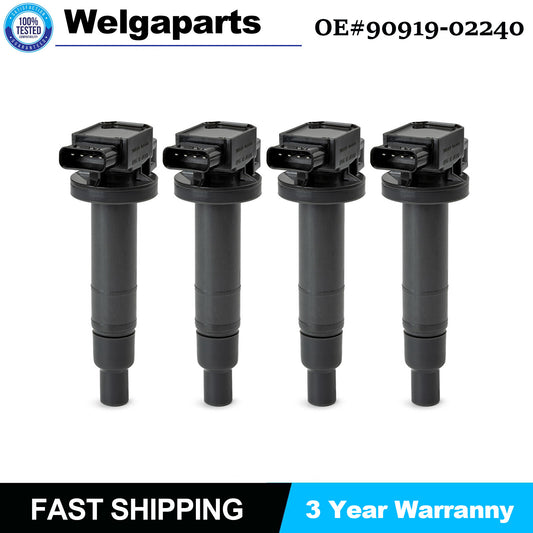 4PCS Ignition Coil New 90919-02240 for SCION XA XB 04-06 for TOYOTA YARIS 2007-2018