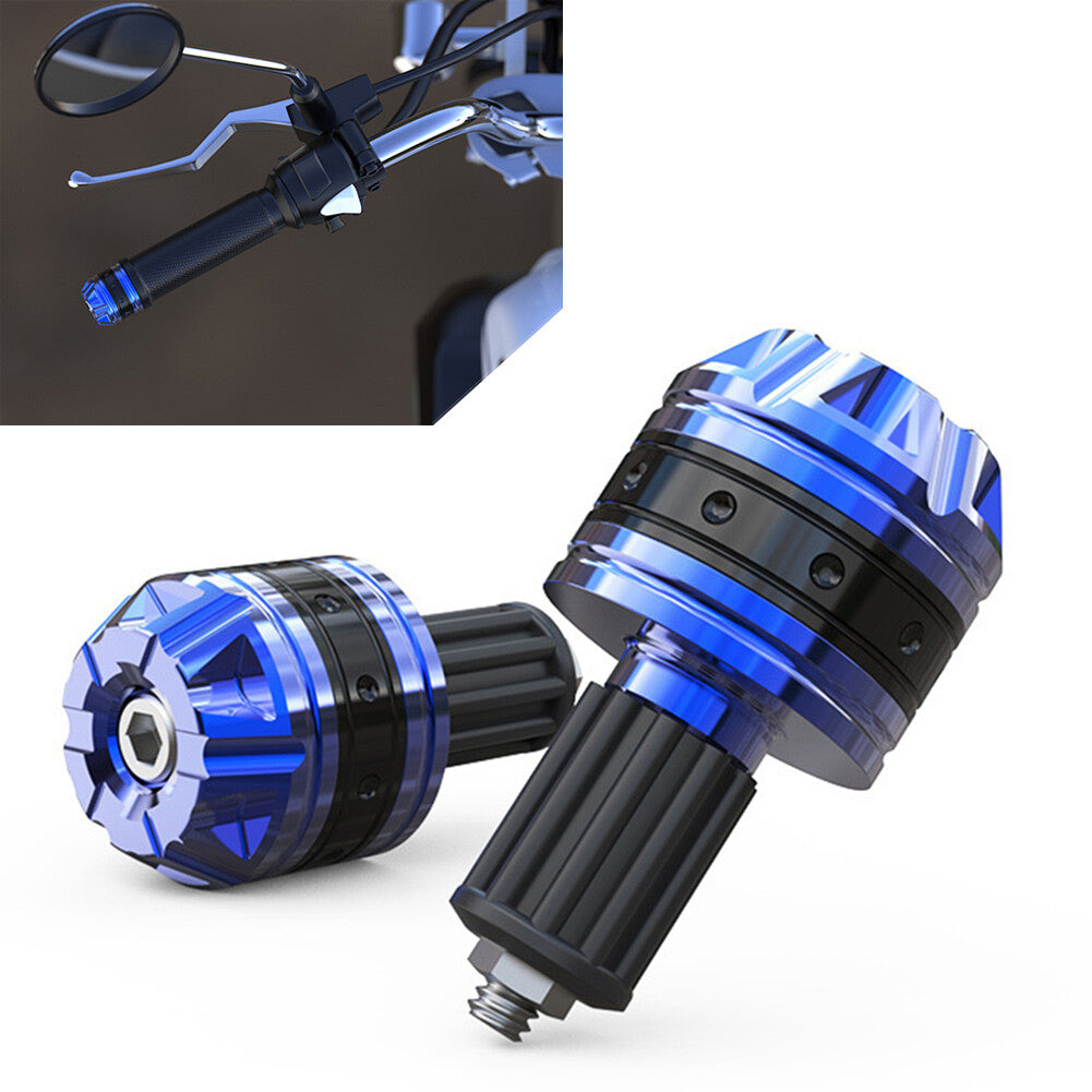 Motorcycle Scooter Aluminum Handle Handlebar Grips Bar End Cap Plugs Slider Blue