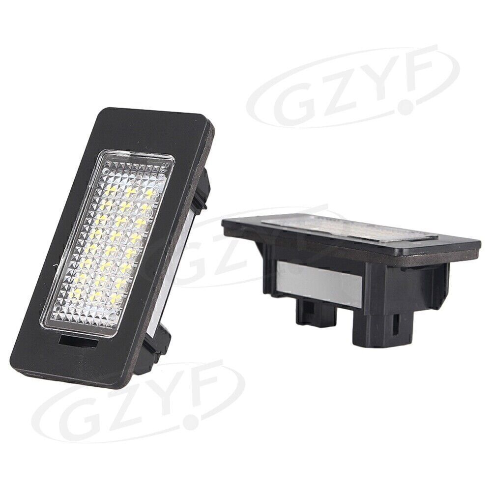 2-Pack Car LED License Plate Label Lights, Transparent, Suitable for BMW E82, E90, F10, F25, White