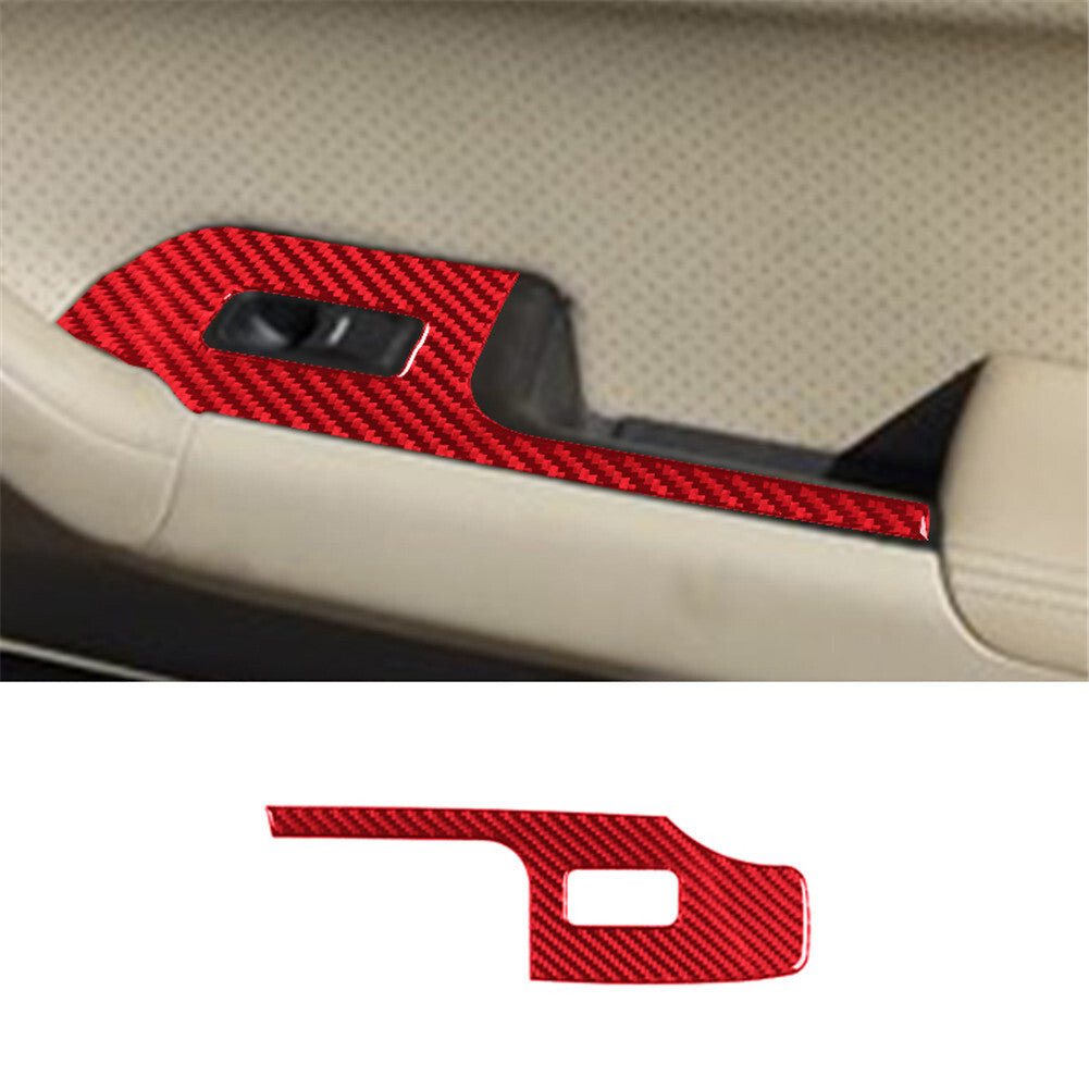 Passenger Window Lifter Panel Trim Cover Carbon Fiber for Acura TSX 2003-08 Red