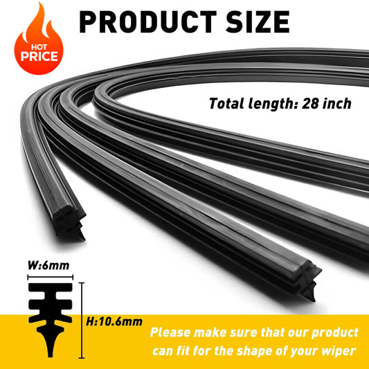 Factory wholesale 8 A 28 cm silicone wiper blades compatible with cars and buses. (Loss lead wire)